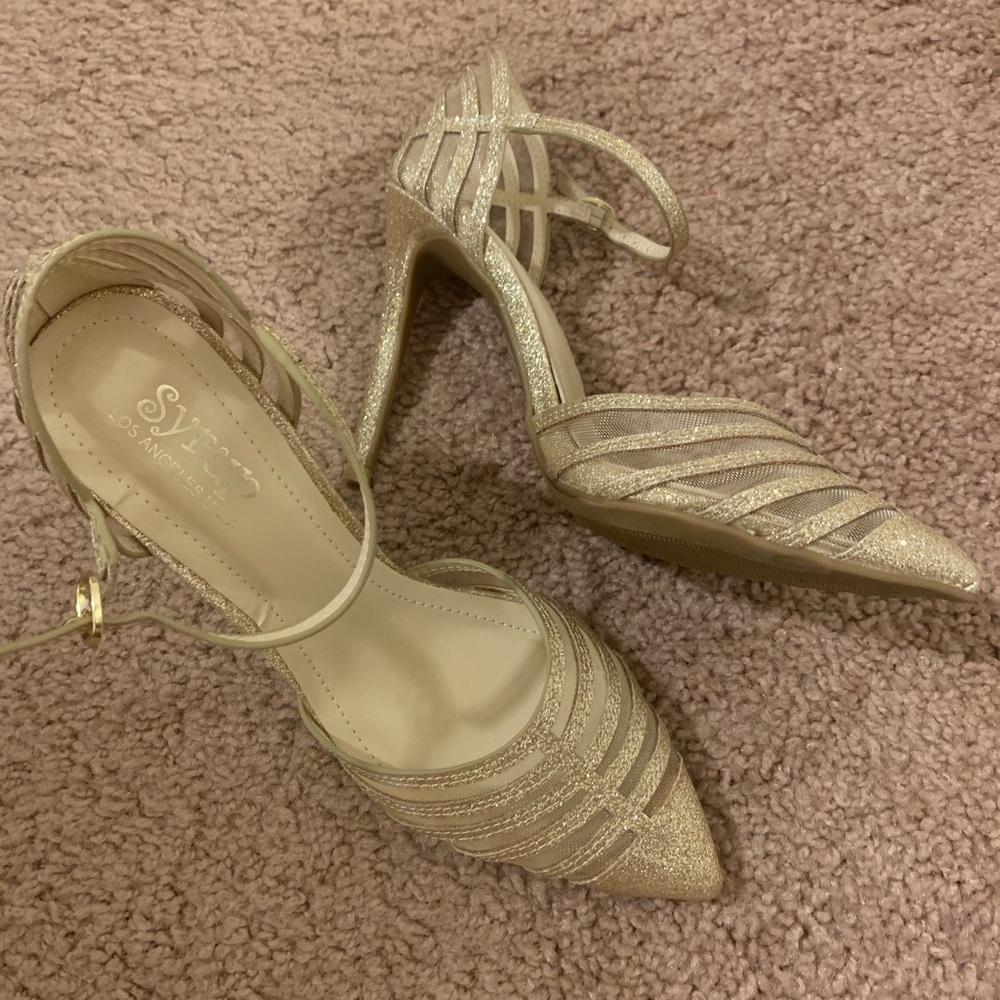 Syrup Gold Sparkly Heels
